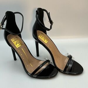 FRH Heels Size 5 1/2 Black with Straps and 4” Heel